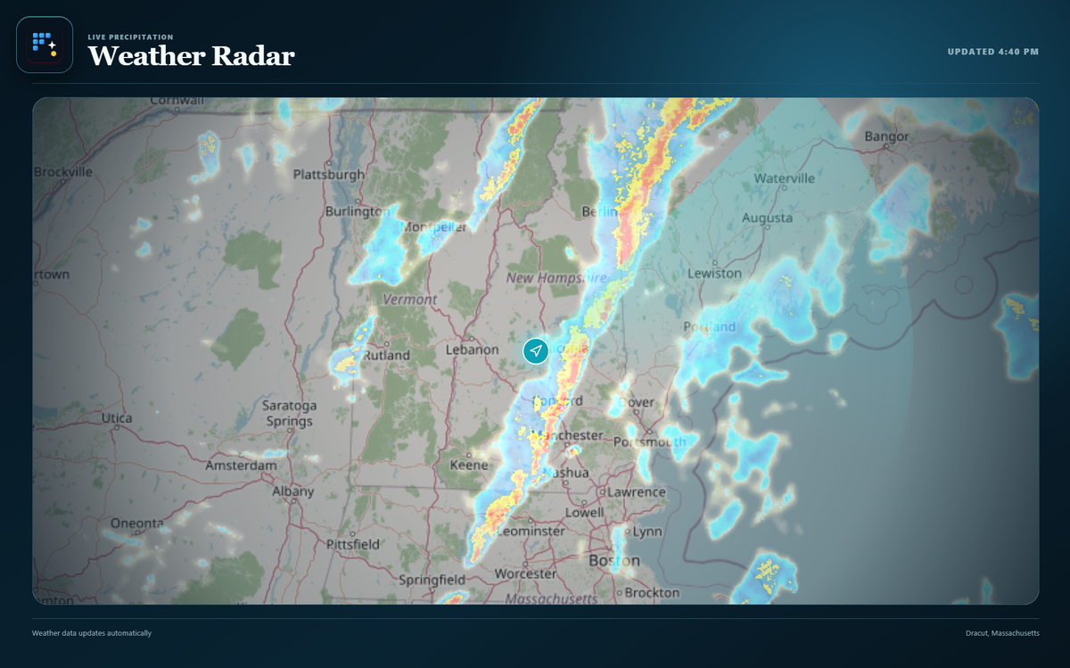 Pixora Live weather radar card