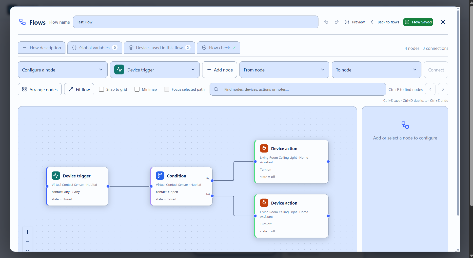 Home Control visual Flow editor