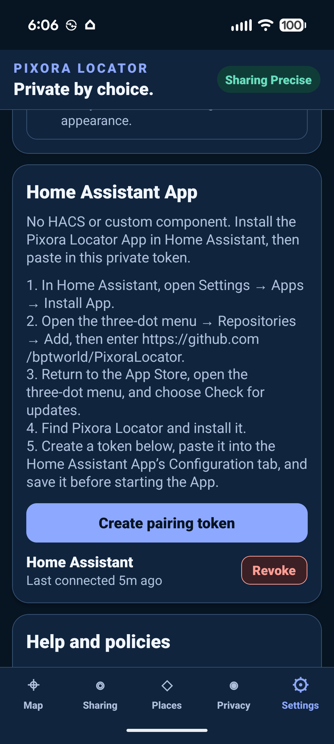 Pixora Locator Home Assistant integration setup screen
